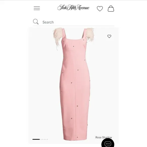 Likely Dresses | Saks Fifth Pink Ostrich Feather-trimmed Midi-Dress by Likely, Size 2 | Color: Pink | Size: 2 | Kysaito's Closet